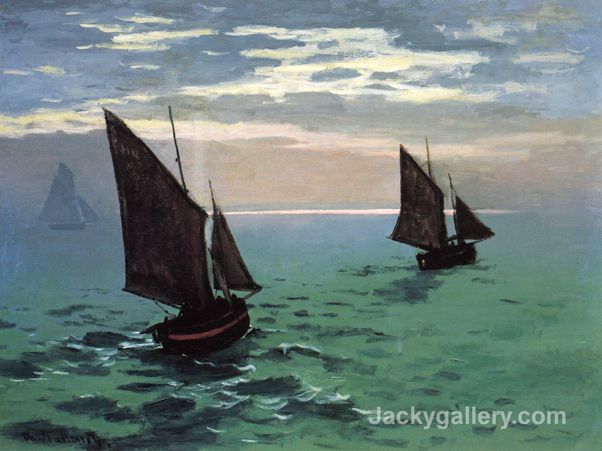 Fishing Boats at Sea by Claude Monet paintings reproduction
